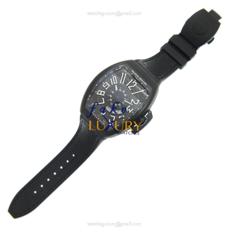 Franck Muller V 45 SC DT LCK TT.NR.MC.NR Vanguard Automatic Stainless Steel Watch - 45mm Black Dial - Image 2