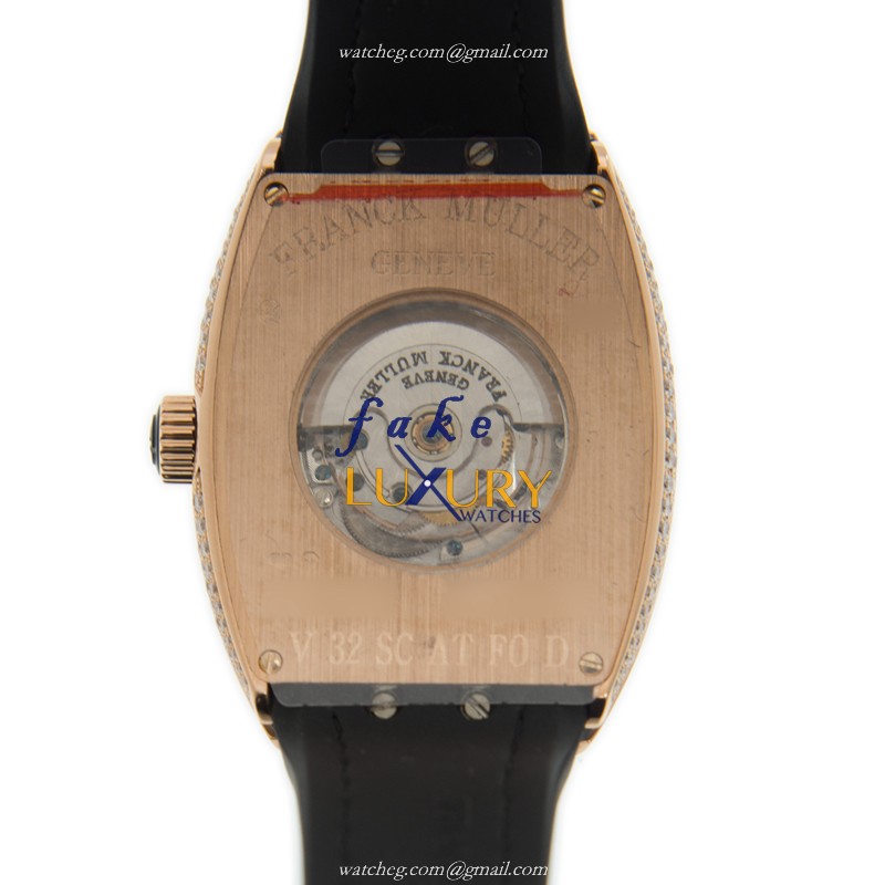 Franck Muller V 32 SC AT FO D 5N.NR - WHITE - Replica Watch - VANGUARD Automatic - 18kt Rose Gold & - Image 3