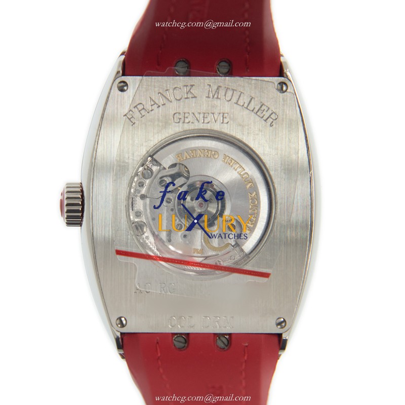 Franck Muller V 35 SC AT FO COL DRM AC.RG Replica Watch, Automatic, White Dial, Red Leather Strap - Image 3