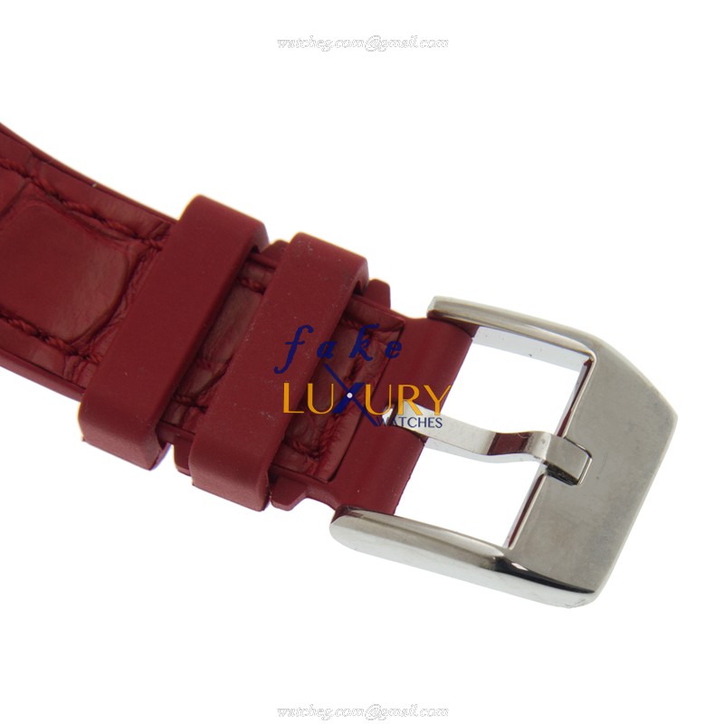 Franck Muller V 35 QZ AC.RG Vanguard Replica Watch, Quartz Movement, White Dial, Red Leather Strap - Image 4