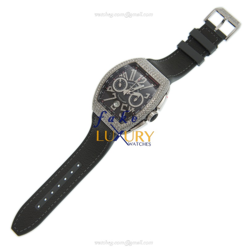 Franck Muller V 45 CC DT D NBR CD AC.NR Vanguard Replica Watch, Automatic, Gray Dial, Steel & - Image 2