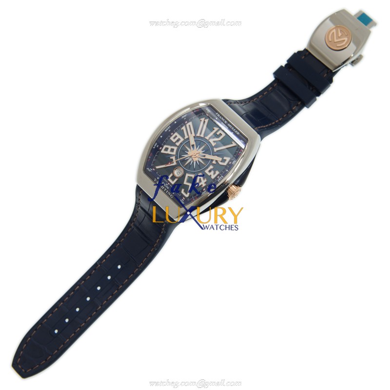 Franck Muller V 45 SC DT YACHTING STG AC.BL - Replica Watch - Blue Dial - Automatic - Steel Case - Image 2