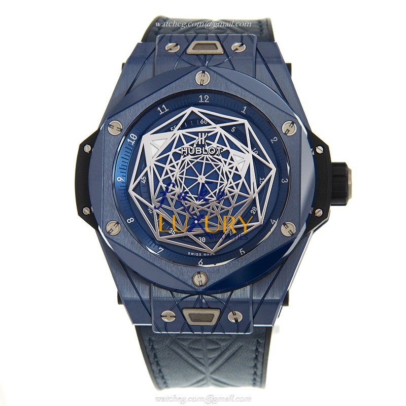Hublot 415.EX.7179.VR.MXM19 Big Bang Replica Watch, Automatic Movement, Blue Dial, Ceramic & Steel - Image 2