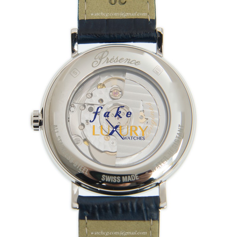Longines L4.922.4.92.2 PRESENCE Automatic Blue Dial Leather Strap Replica Watch - Image 3