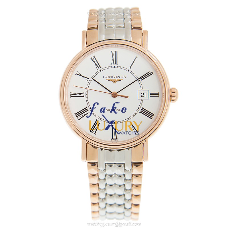 -5100 - LONGINES L4.922.1.11.7 PRESENCE AUTO 18K ROSE GOLD STEEL REPLICA WATCH - Image 2