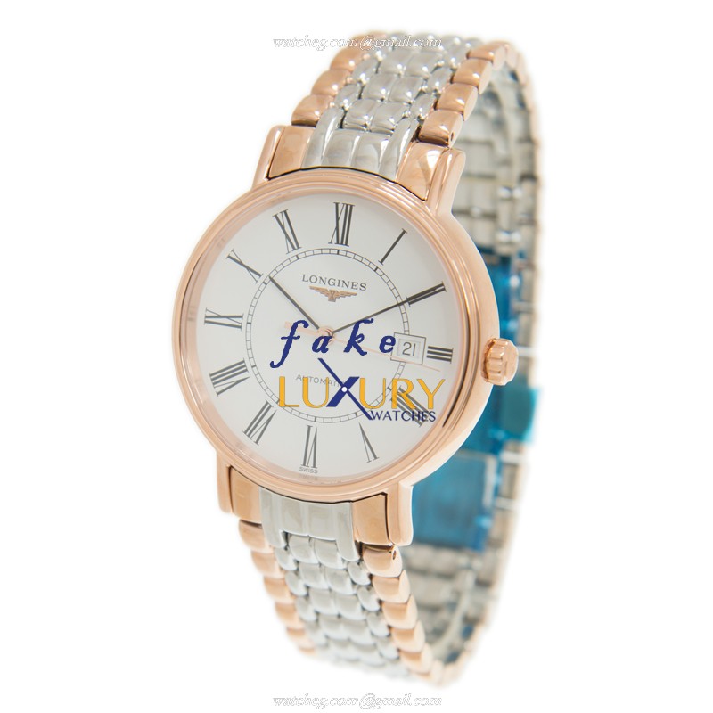 -5100 - LONGINES L4.922.1.11.7 PRESENCE AUTO 18K ROSE GOLD STEEL REPLICA WATCH - Image 3
