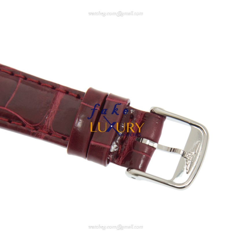 Longines L5.255.4.71.5 Dolce Vita Replica Watch, Quartz, Silver Dial, Steel Case, Red Leather Strap - Image 4
