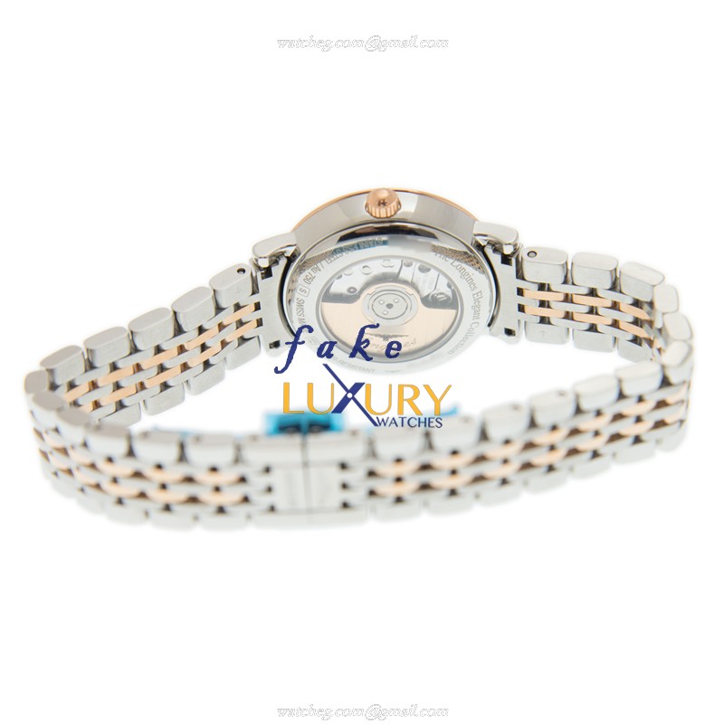 Longines Elegant L4.310.5.88.7 Automatic 18kt Rose Gold Diamond White Dial Replica Watch - Image 4