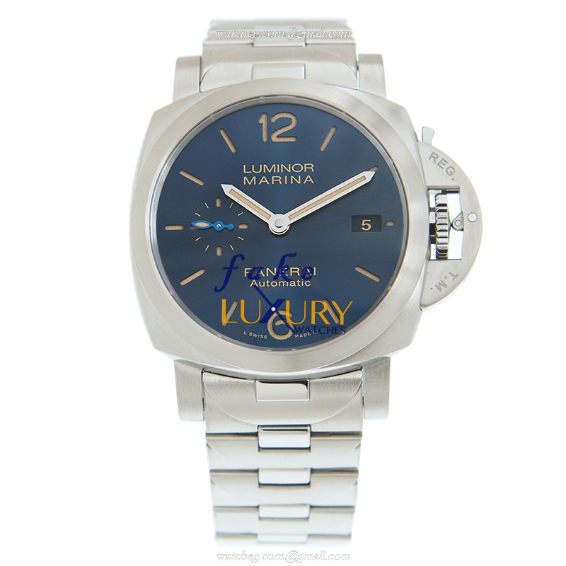 Panerai PAM01028 LUMINOR Automatic Stainless Steel Replica Watch, Swiss Movement, Blue Dial, Silver - Image 2