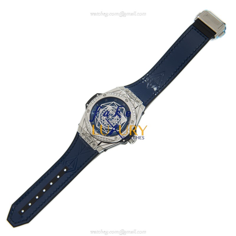 Hublot Big Bang 465.SS.7179.VR.1204.MXM19 Replica Watch, Automatic, Blue Dial, Steel & Diamonds Case - Image 2
