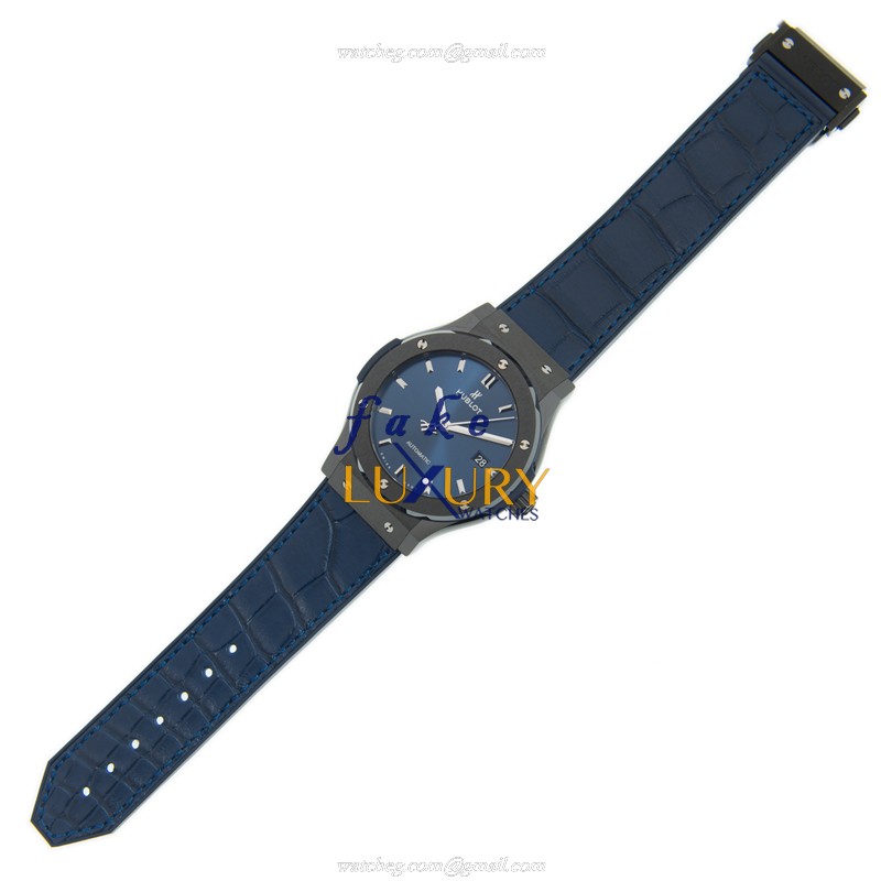 Hublot 542.CM.7170.LR CLASSIC FUSION Automatic Stainless Steel Blue Dial Leather Strap Replica Watch - Image 2