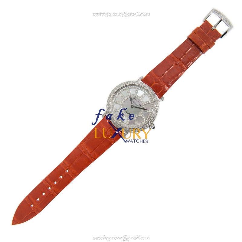 Franck Muller 8038 QZ SNR D CD OG Replica Watch, Quartz Movement, White Dial, Orange Leather Strap - Image 2