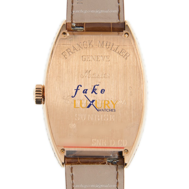 Franck Muller 7882 QZ SNR D CD 5N Cintree Curvex Quartz 18kt Rose Gold Diamond White Dial Replica - Image 3