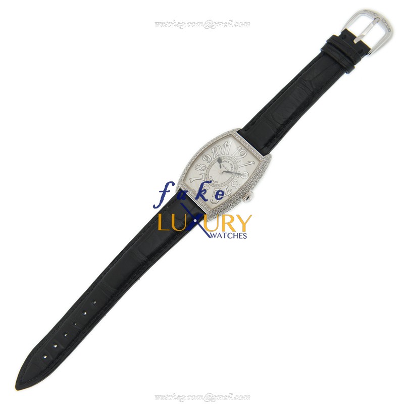 Franck Muller 7502 QZ D CD 1R OG Quartz 18kt White Gold & Diamond Replica Watch, 28mm, White Dial - Image 2