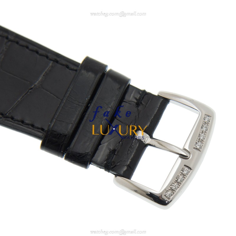 Franck Muller 6002 M QZ REL R D 1R OG Master Square Quartz 18kt White Gold Diamond Brown Leather - Image 4