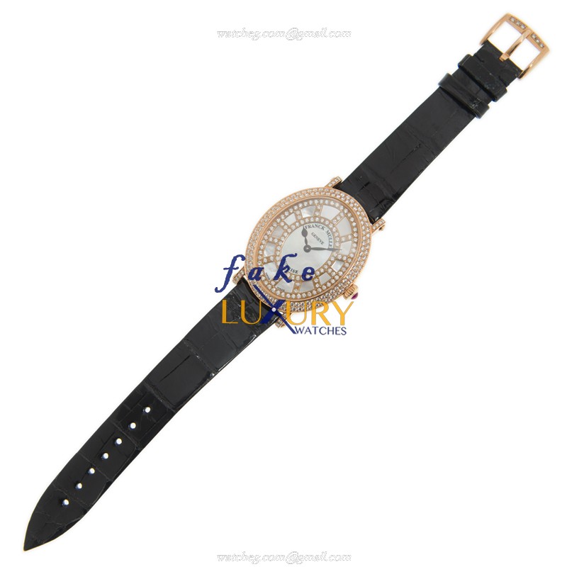 Franck Muller 1638 QZ SNR D CD 5N - Replica Watch - Quartz - 18kt Rose Gold - Orange Leather Strap - Image 2