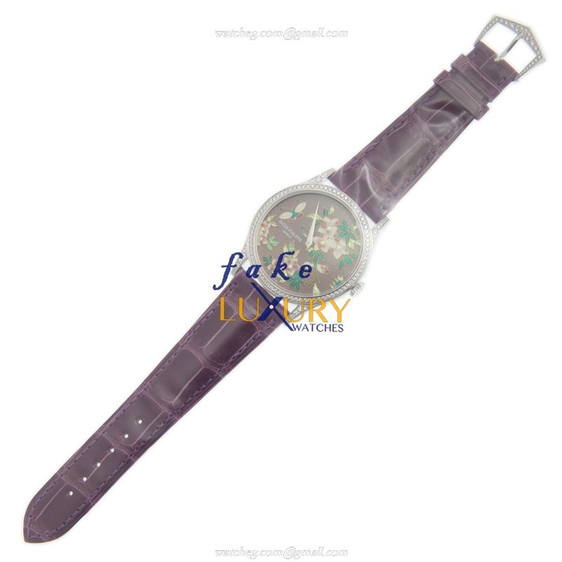 Patek Philippe 5077/100G-025 RARE HANDCRAFTS Automatic 18kt White Gold Diamond Purple Dial Replica - Image 2