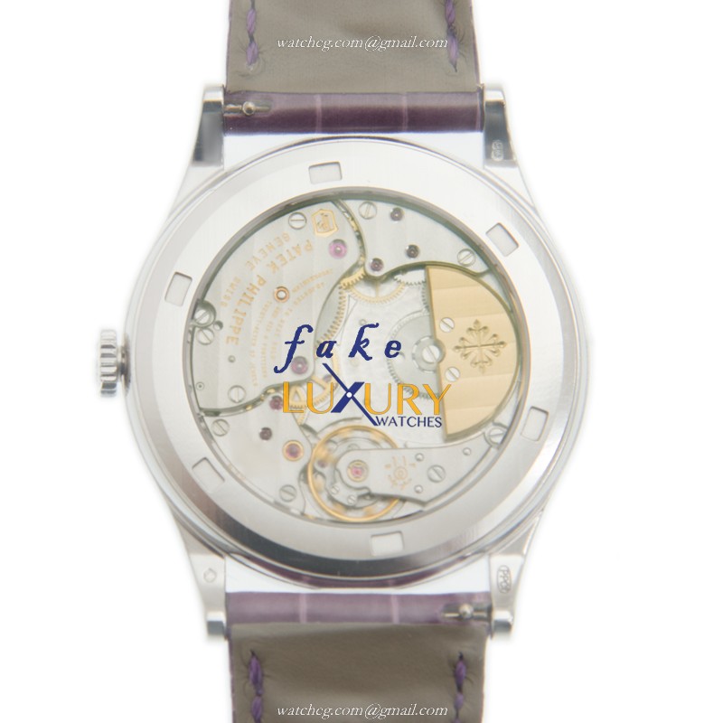 Patek Philippe 5077/100G-025 RARE HANDCRAFTS Automatic 18kt White Gold Diamond Purple Dial Replica - Image 3