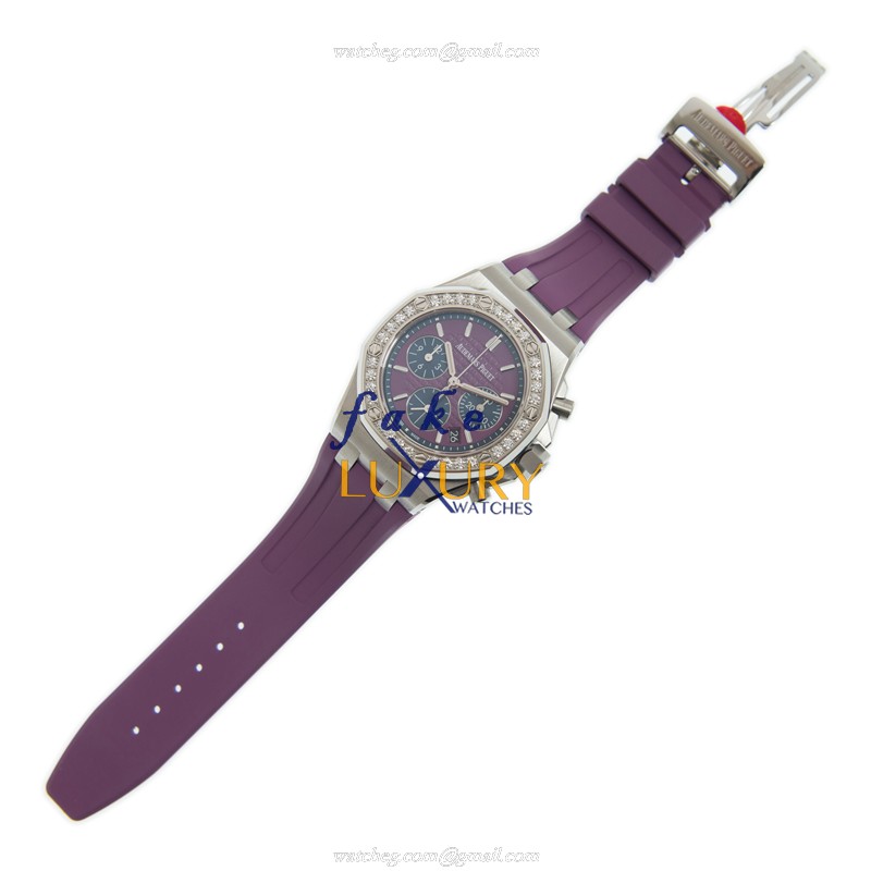Audemars Piguet 26231ST.ZZ.D075CA.01 Royal Oak Offshore Replica Watch, Automatic, Purple Dial & - Image 2