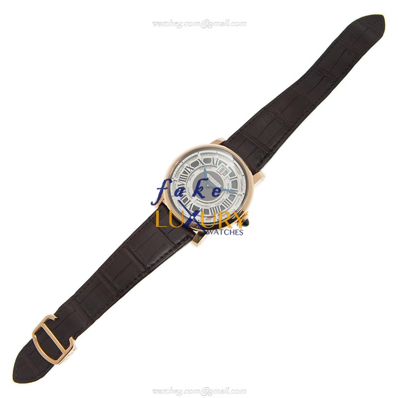 Cartier W1580001 Rotonde De Cartier Replica Watch, Silver Dial, 18kt Rose Gold Case, Automatic - Image 2