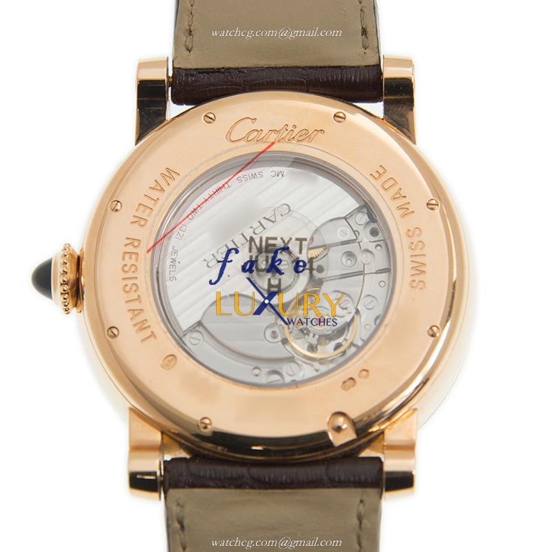 Cartier W1580001 Rotonde De Cartier Replica Watch, Silver Dial, 18kt Rose Gold Case, Automatic - Image 3