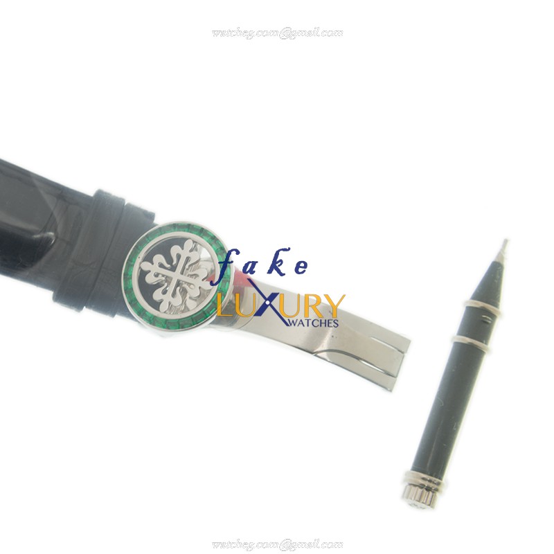 Patek Philippe 5961/13P-010 COMPLICATIONS Automatic Platinum Black Dial Alligator Strap Replica - Image 4