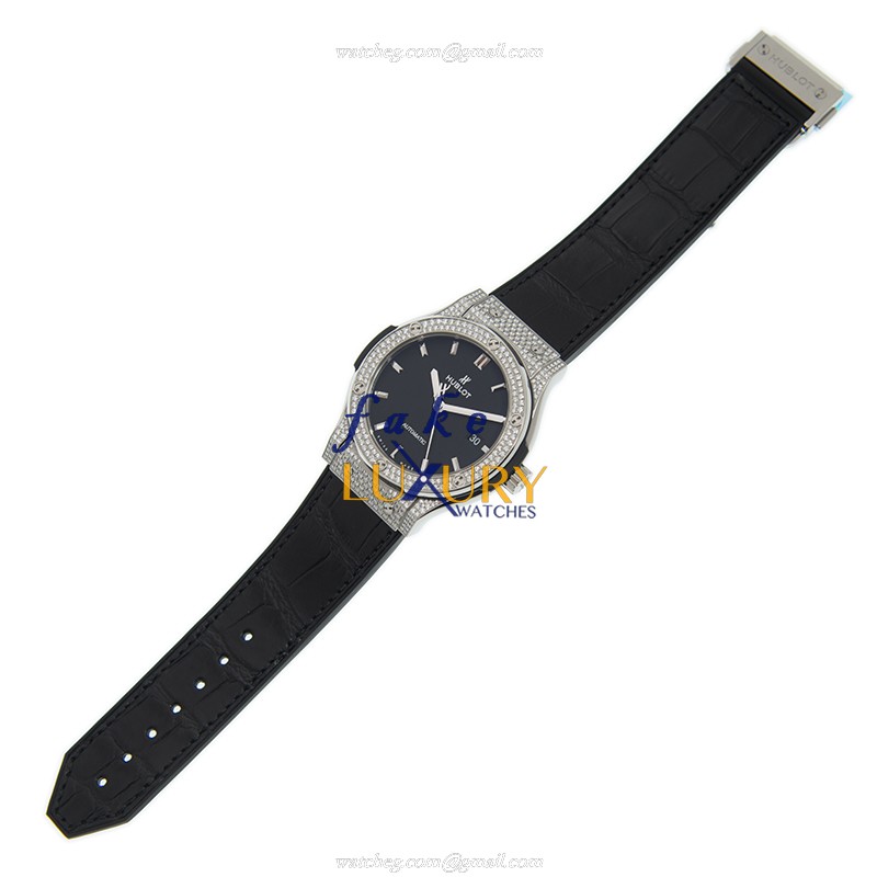 Hublot 542.NX.1171.LR.1704 CLASSIC FUSION Automatic Titanium Diamond Replica Watch 42mm Black Dial - Image 2