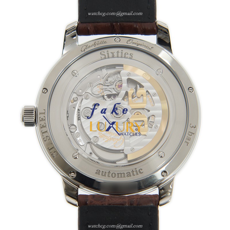 Glashutte Senator Sixties 2-39-47-09-02-04 Automatic Red Dial Stainless Steel Replica Watch - Image 4