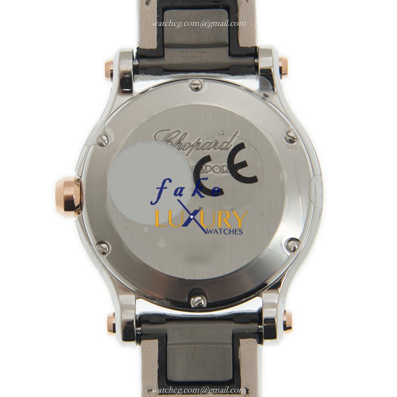 Chopard 278590-6005 HAPPY HEARTS Quartz 18kt Rose Gold & Steel Replica Watch | 30mm White Dial - Image 3