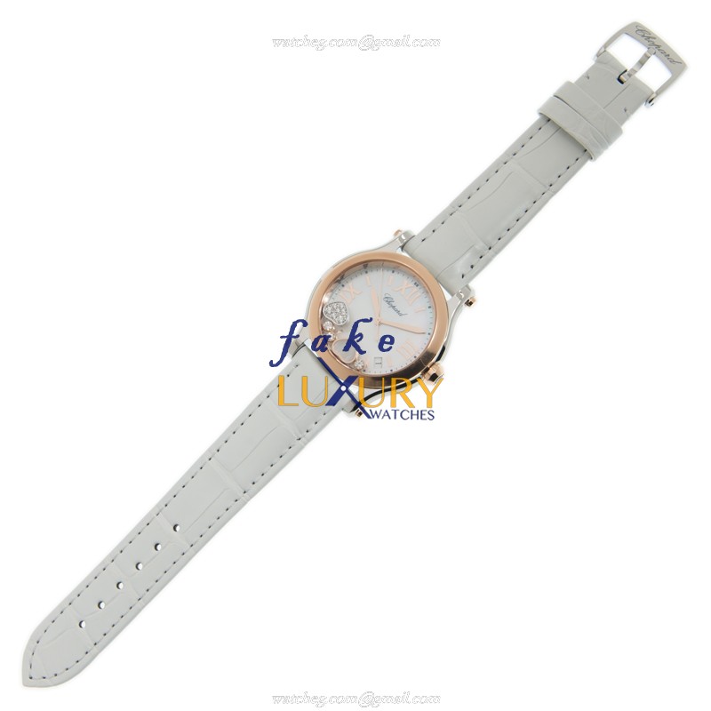 -278582-6009 - Chopard Happy Hearts Quartz 18kt Rose Gold & Steel Replica Watch - White Dial & - Image 2