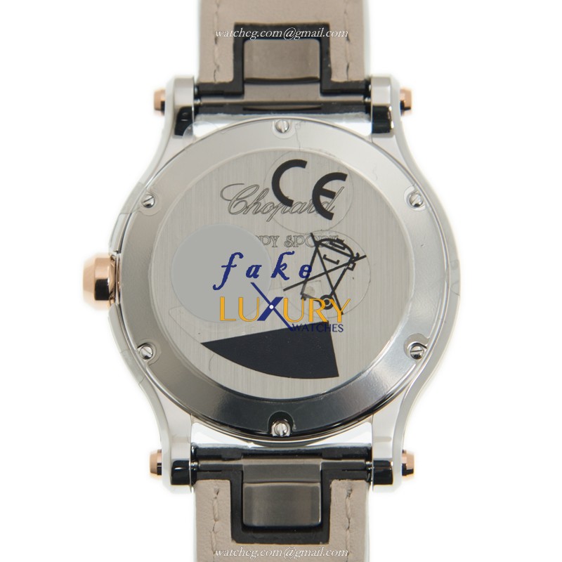 -278582-6009 - Chopard Happy Hearts Quartz 18kt Rose Gold & Steel Replica Watch - White Dial & - Image 3