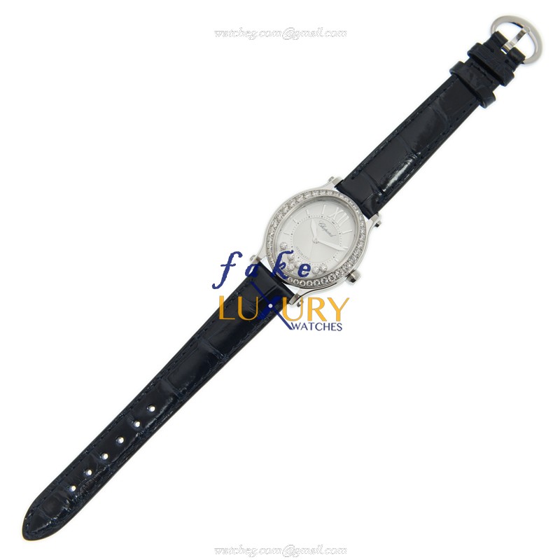 Chopard 278602-3003 Automatic Swiss Luxury Watch, White Dial, Black Alligator, Replica Watch - Image 2