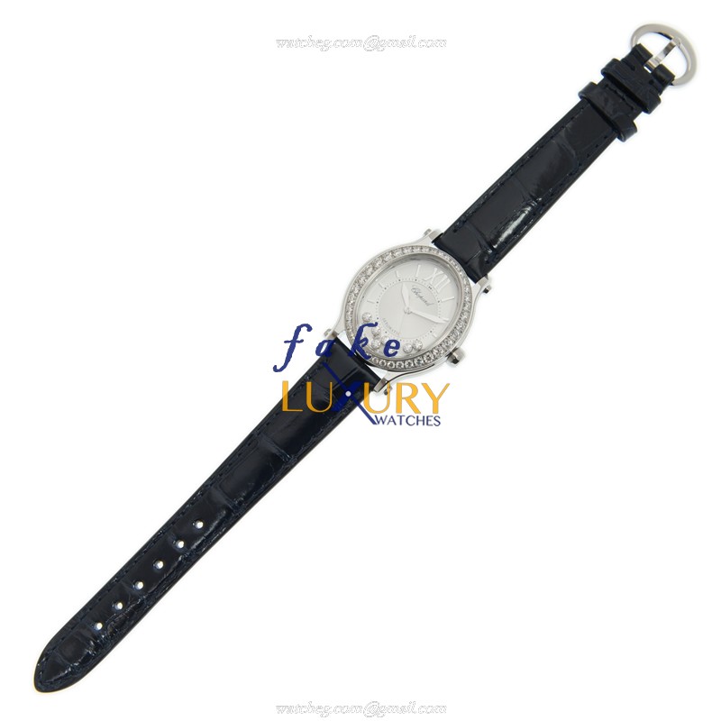 Chopard 278602-3003 Automatic Swiss Luxury Watch, White Dial, Black Alligator, Replica Watch - Image 3