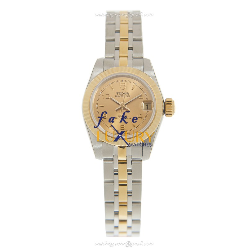 Tudor PRINCESS DATE 92513-62423-246810AR-CH Automatic 18kt Gold & Steel Case Silver Dial Watch - Image 2
