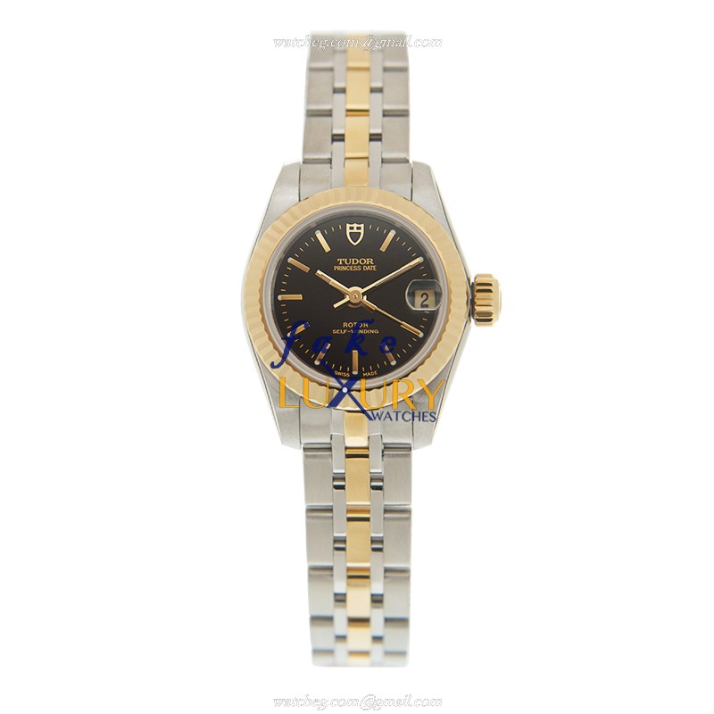 Tudor 92513-62423-BK PRINCESS DATE Auto 18kt Gold Steel Clone Watch, Black Dial - Image 2
