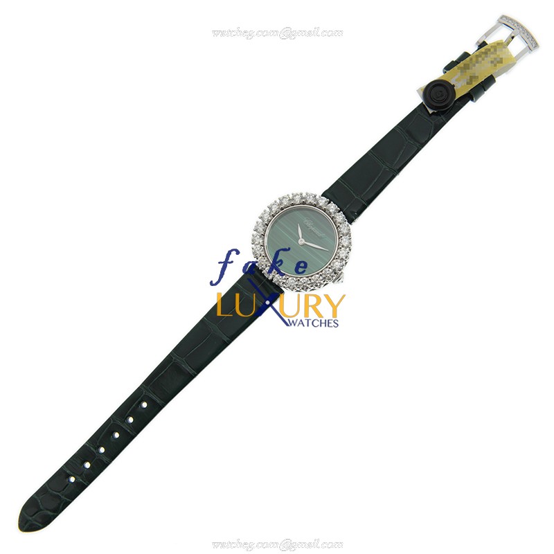Chopard 13A378-1001 L Heure Du Diamant - Automatic - 18kt White Gold - Green Dial - Replica Watch - Image 2