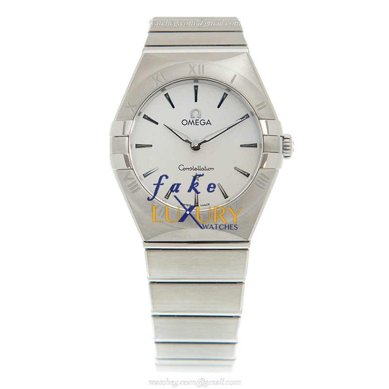 Omega 131.10.28.60.02.001 Constellation Quartz Stainless Steel Replica Watch, White Dial, Silver - Image 2