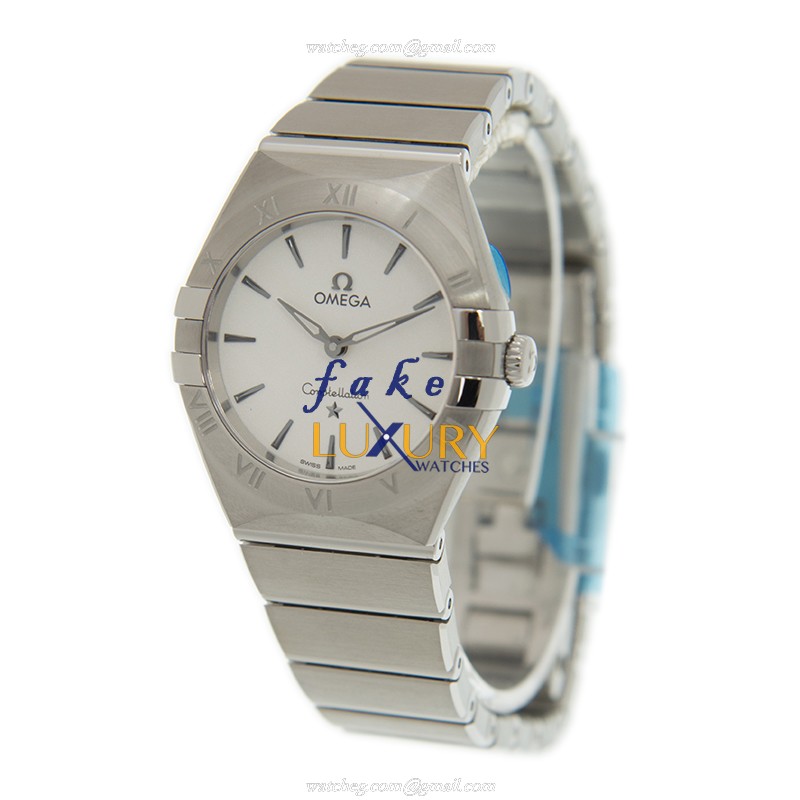 Omega 131.10.28.60.02.001 Constellation Quartz Stainless Steel Replica Watch, White Dial, Silver - Image 3