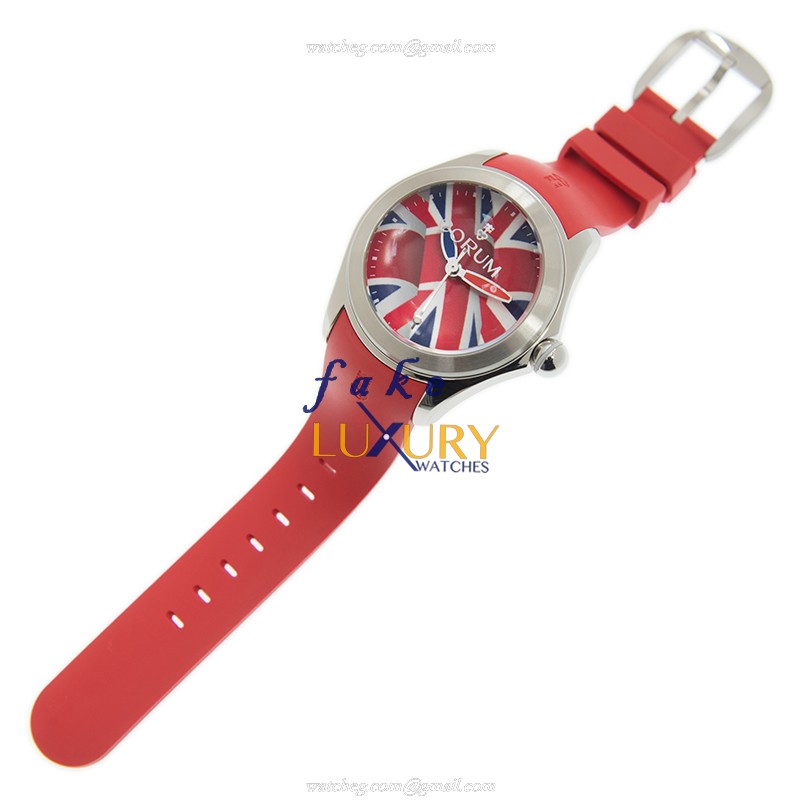 Corum 082.410.20/0376 UK01 Bubble Replica Watch - Automatic - Red Dial - Steel Case - Rubber Strap - Image 2