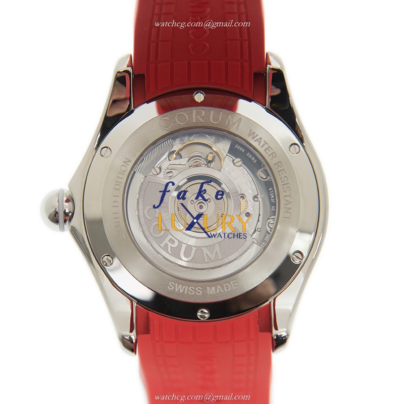 Corum 082.410.20/0376 UK01 Bubble Replica Watch - Automatic - Red Dial - Steel Case - Rubber Strap - Image 3