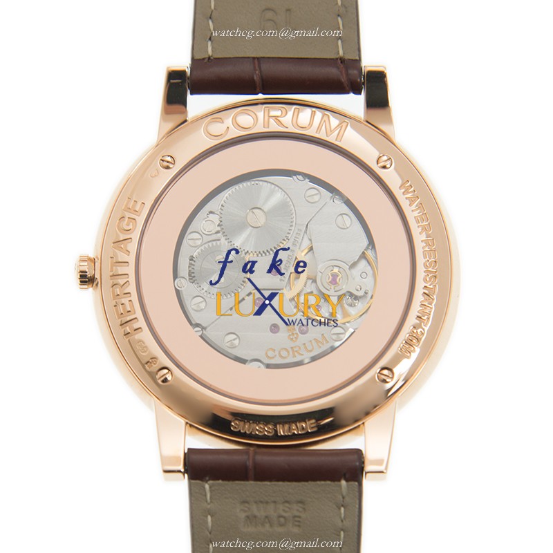 Corum 157.100.55/0002 BD01 Heritage Automatic Replica Watch, 18kt Rose Gold, White Dial - Image 3