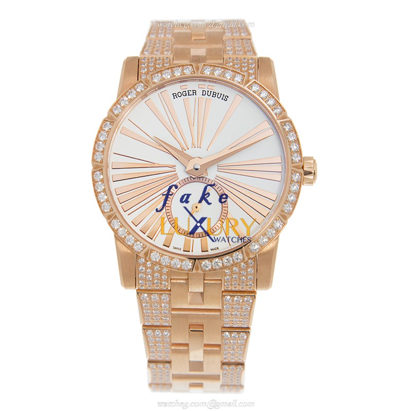 Roger Dubuis RDDBEX0381 Excalibur Replica Watch, Automatic, White Dial, 18kt Rose Gold & Diamonds - Image 2