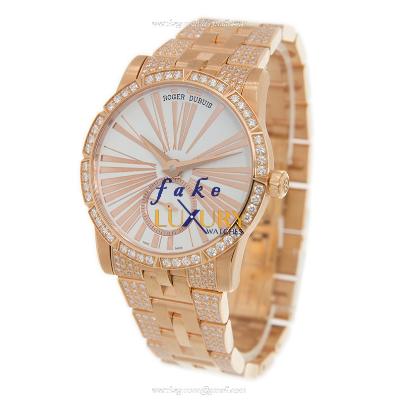 Roger Dubuis RDDBEX0381 Excalibur Replica Watch, Automatic, White Dial, 18kt Rose Gold & Diamonds - Image 3