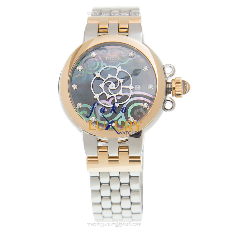 Tudor 35401-65740-NC11DI-BK Automatic 18kt Gold & Steel Replica Watch, Black Dial, Sapphire - Image 2