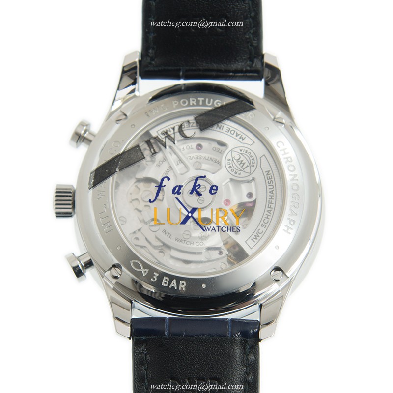 IWC IW371605 Portuguese Automatic Stainless Steel Blue Alligator Replica Watch - Image 3