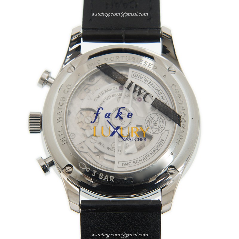 IWC IW371604 Portuguese Automatic Replica Watch, White Dial, Blue Alligator Strap - Image 3