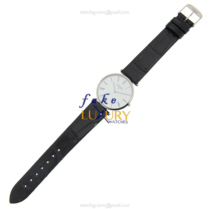 Longines L4.709.4.21.2 - Quartz Replica Watch - 33mm - Stainless Steel - White Dial - Leather Strap - Image 2