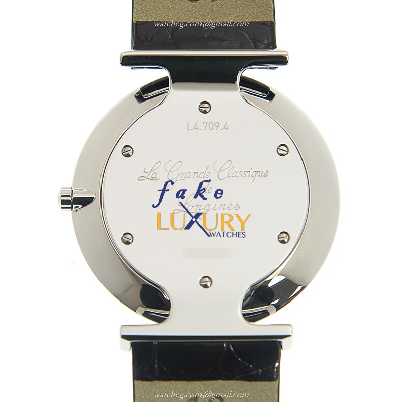 Longines L4.709.4.21.2 - Quartz Replica Watch - 33mm - Stainless Steel - White Dial - Leather Strap - Image 3