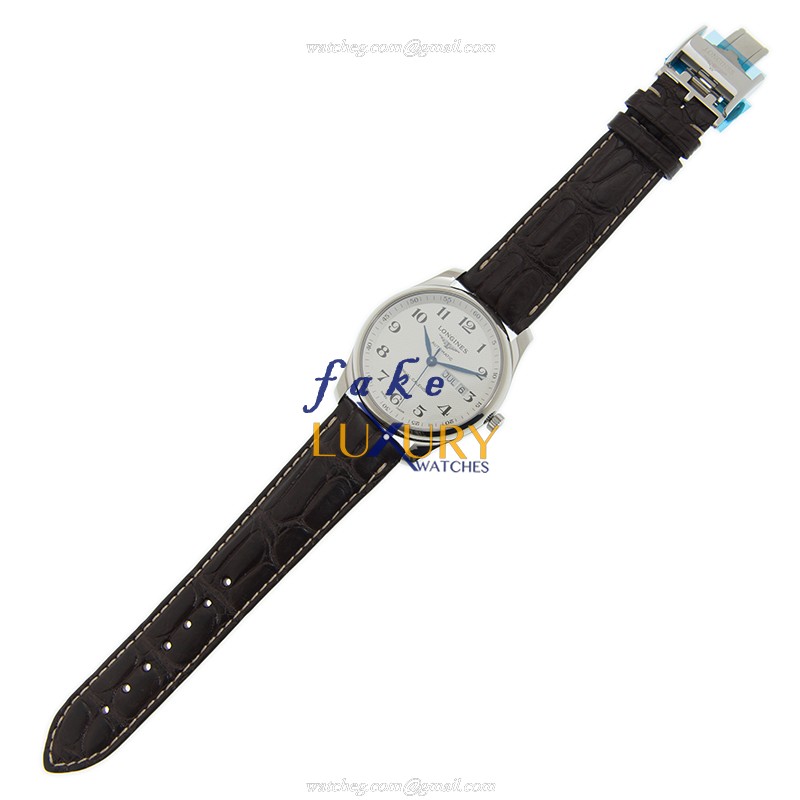 Longines L2.910.4.78.3 Master Automatic Silver Dial Leather Strap Replica Watch - Image 2
