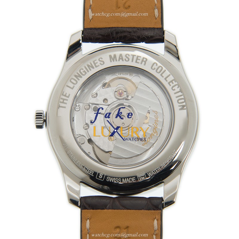Longines L2.910.4.78.3 Master Automatic Silver Dial Leather Strap Replica Watch - Image 3